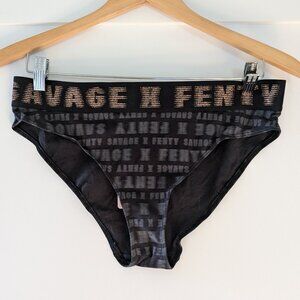 Savage X Fenty Bikini Panty - Forever Savage - Black/Gray/Shimmer - L - NWT